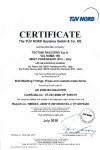 Certificazioni AD 2000 Merkblatt HP0, PED 97/23/EC e ISO 3834-2:2006 by TÜV NORDi